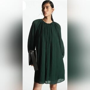 COS Dress, Size 4, Forest Green, Textured, Pockets